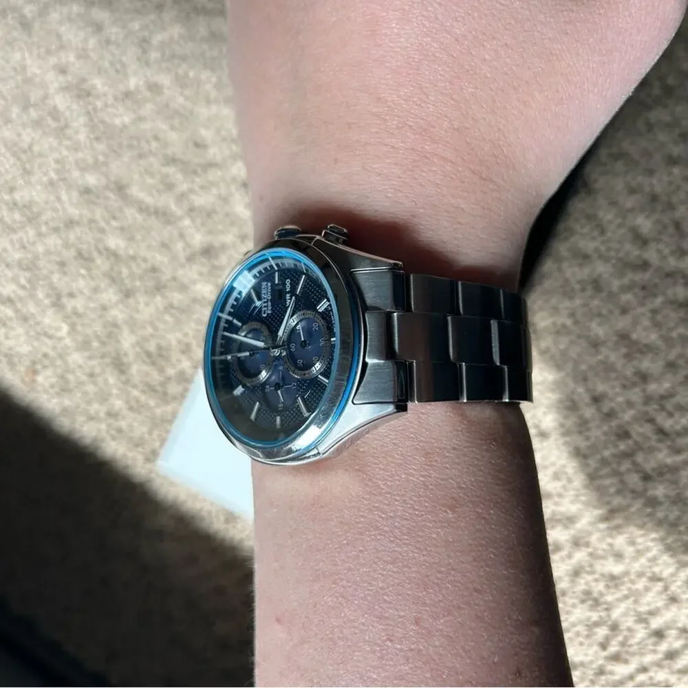 Citizen Eco-Drive Blue Chronograph Watch CA0430-54M